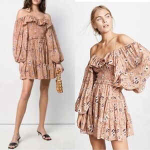 Ulla Johnson Monet Mini Pink Dress Floral Cafe Size 6